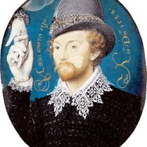 16th century portrait of an unknown man (William Hughes quizas) by Nicholas Hilliard. It has been suggested that it might depict William Shakespeare